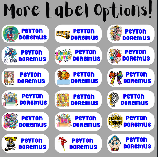 One sheet of Personalized Labels