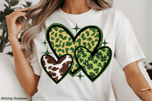 St. Patrick's Day Cowhide hearts SHIRT