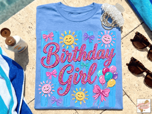 Striped Birthday Girl Crewneck Sweatshirt