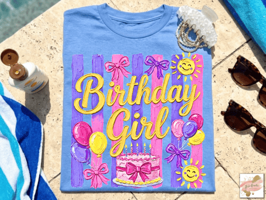 Striped Birthday Girl 2 Crewneck Sweatshirt