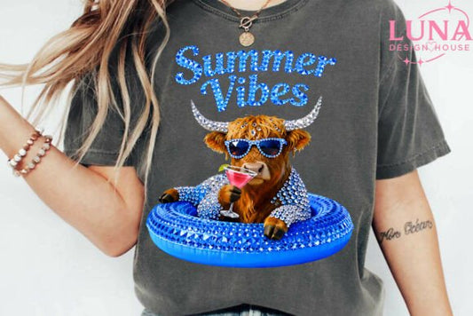 Summer Vibes Highland Cow T-Shirt