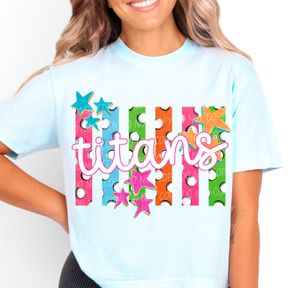 Colorful Polka Dot Stripes Mascots Unisex T-Shirt