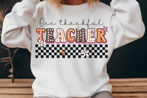 Thankful Teacher Checkered Retro SHIRT