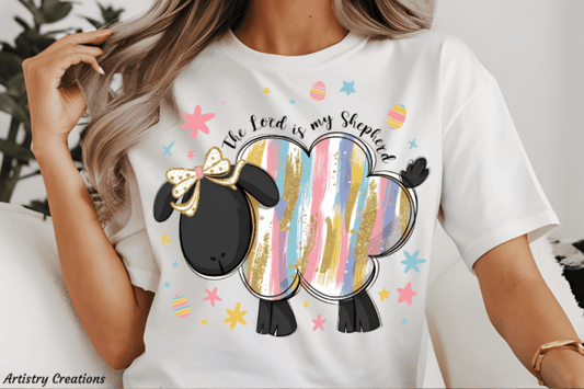 The Lord is my Shepherd Brushstroke Easter SHIRT