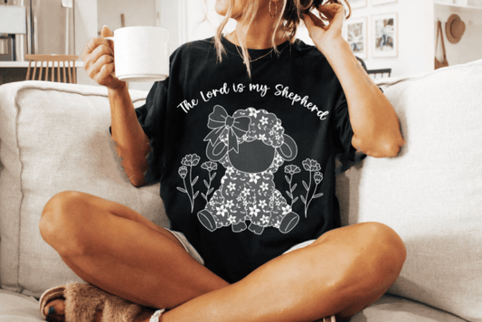 The Lord is my Shepherd faux lace Easter SHIRT