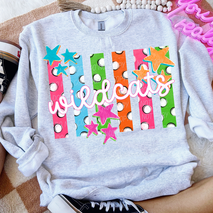 Colorful Polka Dot Stripes Mascots Unisex T-Shirt