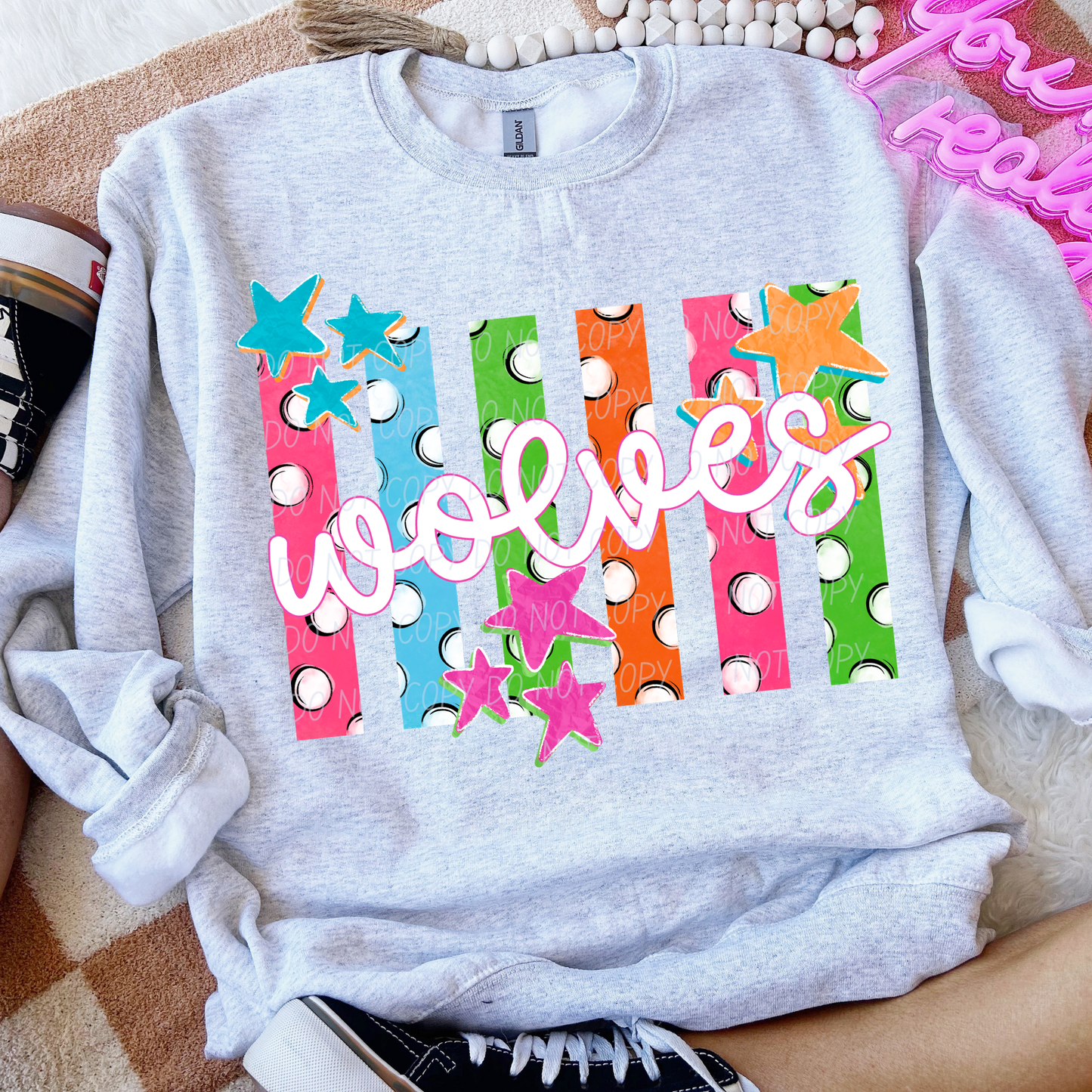 Colorful Polka Dot Stripes Mascots Unisex T-Shirt