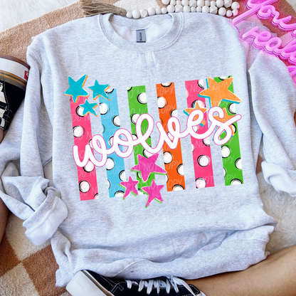 Colorful Polka Dot Stripes Mascots Unisex T-Shirt