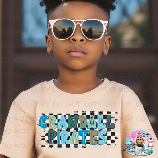 Blue & Green Checkered Crandall Pirates SHIRT