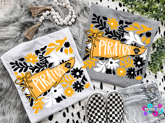 Boho Floral Pennant Crandall Pirates Crewneck Sweatshirt