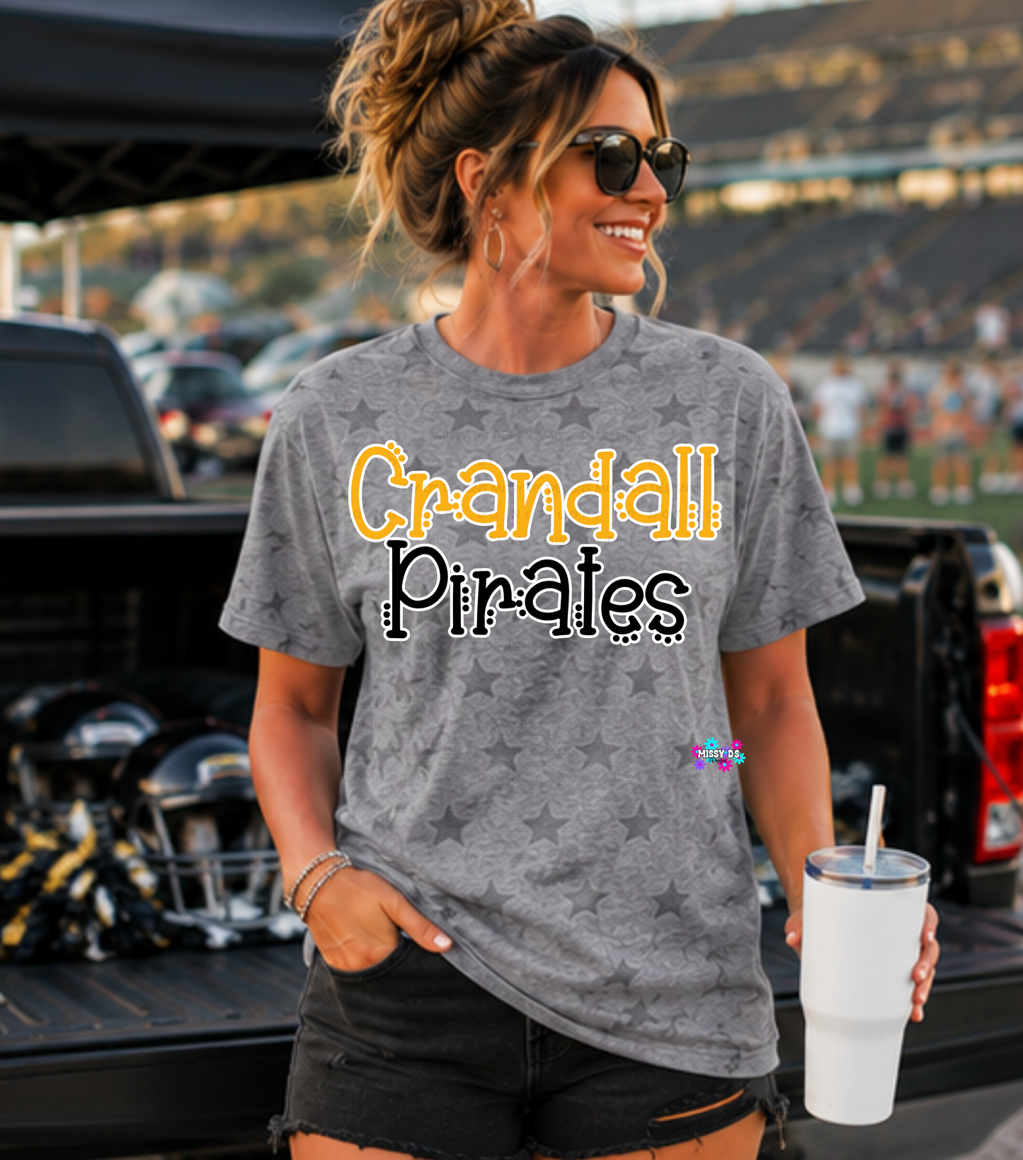 Dotted Crandall Pirates White Outline