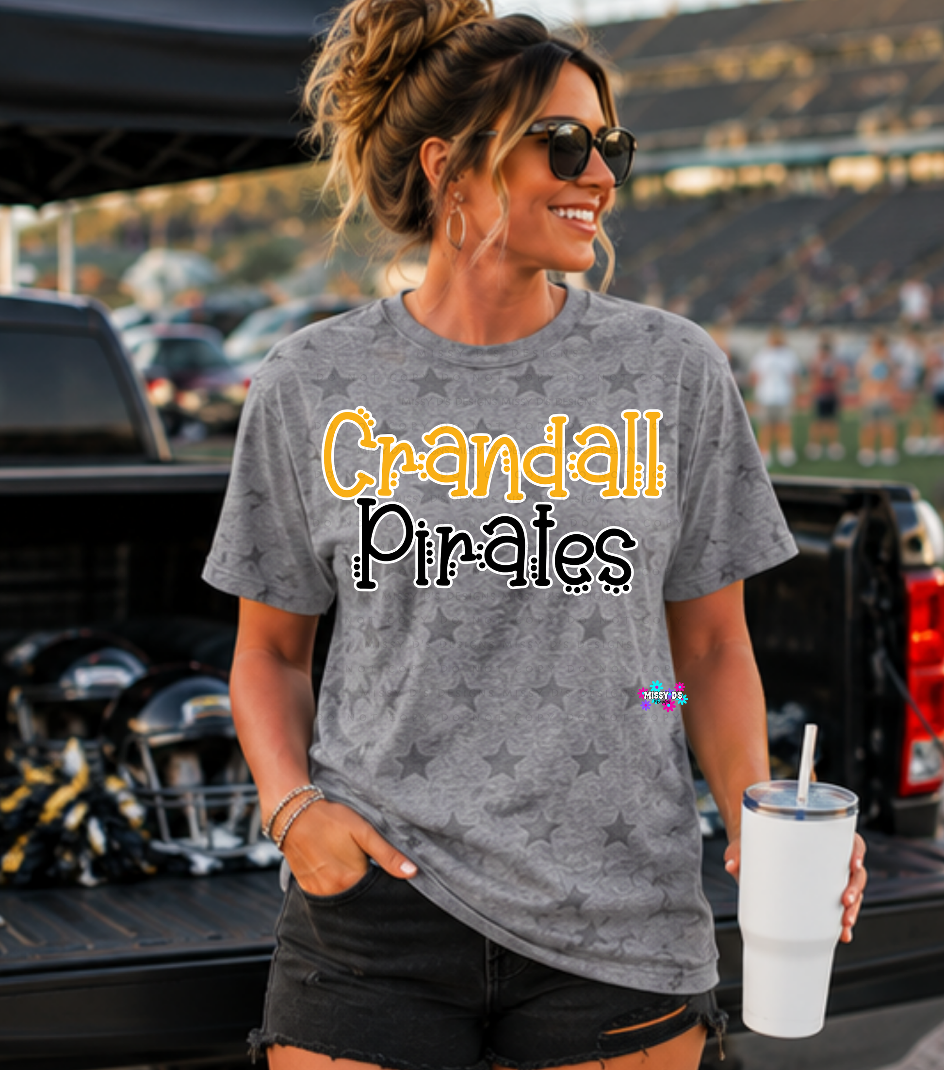 Dotted Crandall Pirates White Outline