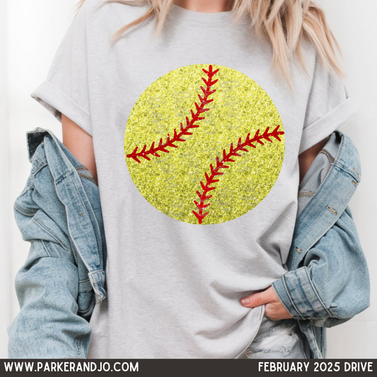 Faux Glitter Softball SHIRT
