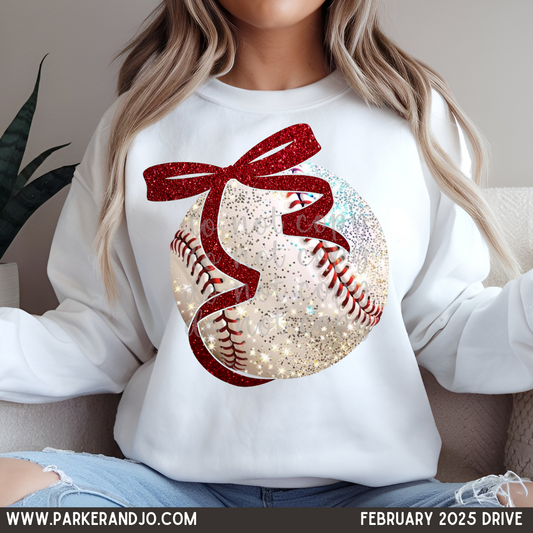 Maroon Bow Baseball Coquette SHIRT