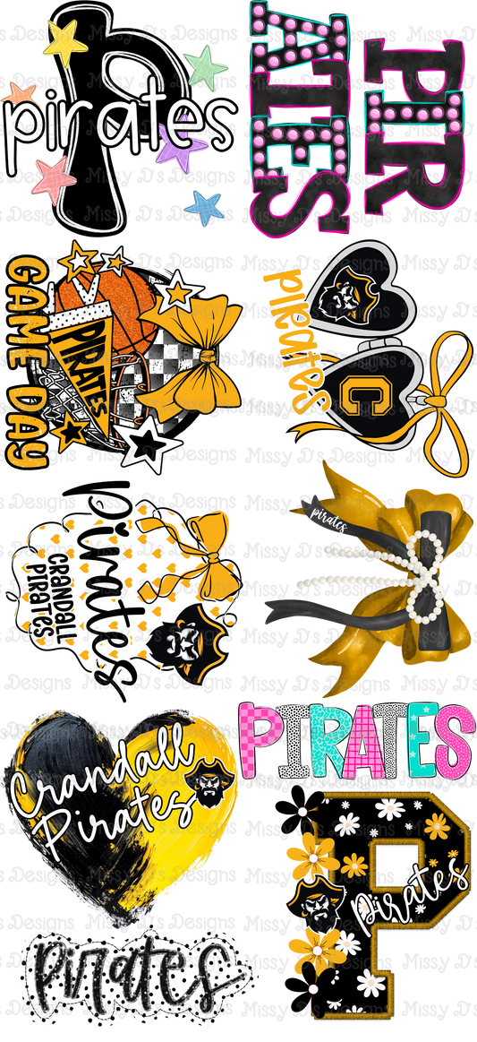 Crandall Pirate Girly Pre-Made DTF Gang Sheet 22 x 48 inches