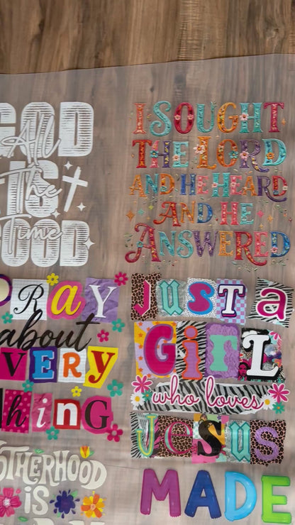 22 x 100 inch Christian Jesus #2 Pre-made Premade Gang Sheet