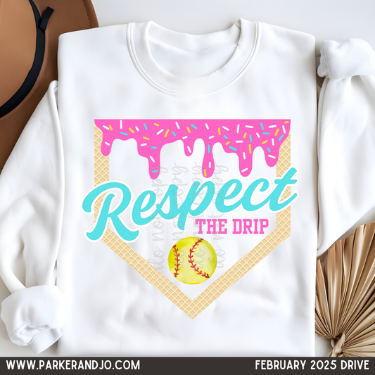 Respect the Drip Pink/Teal Softball SHIRT