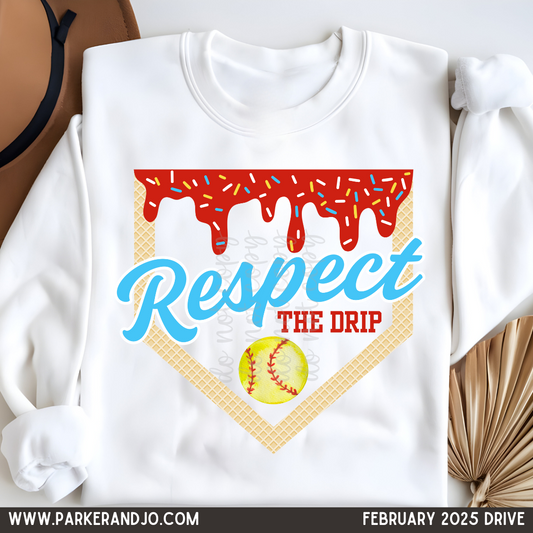 Respect the Drip Red Softball SHIRT