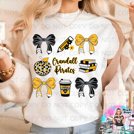 Crandall Pirates Coquette School Teacher Staff SHIRT