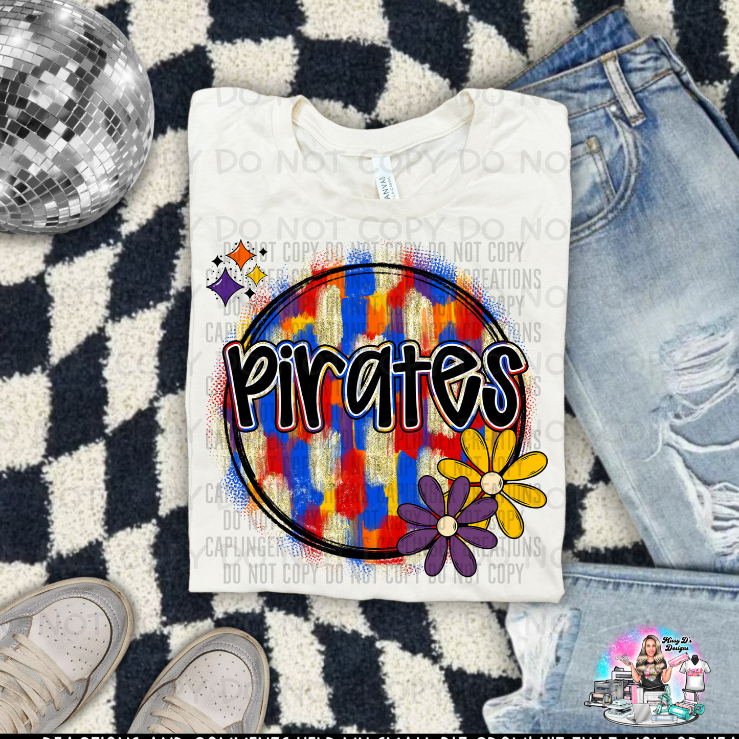 Pirates Vibrant Mascot Paint Strokes SHIRT