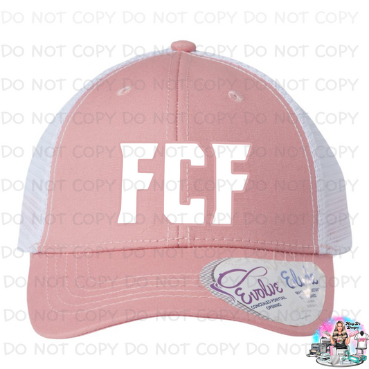 Pink Ponytail white FCF Hat