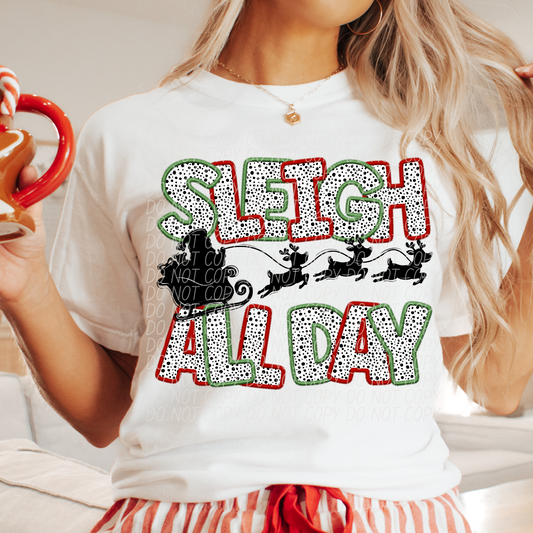Sleigh All Day Red/Green SHIRT