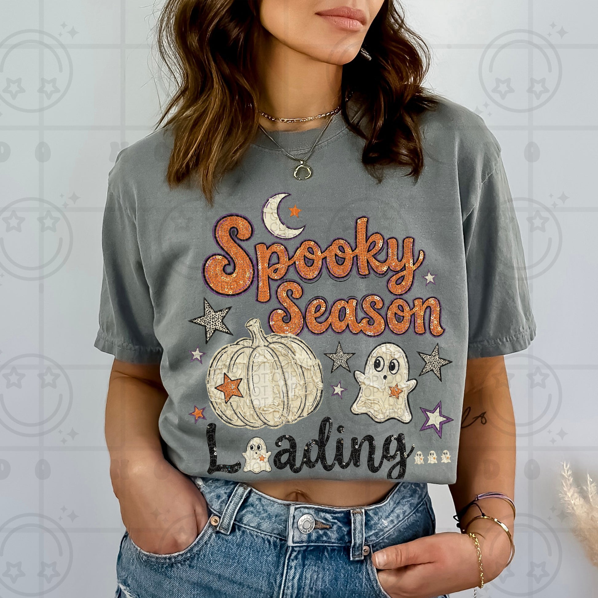 Spooky Season Loading Faux Crewneck Sweatshirt