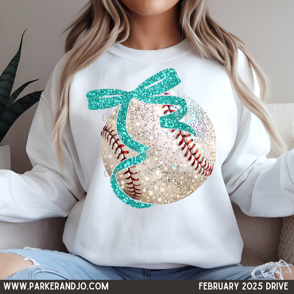 Teal Bow Baseball Coquette SHIRT