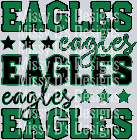 eagles stacked green black