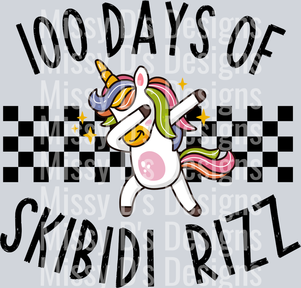 100 Days of Skibidi Rizz Unicorn300dpi