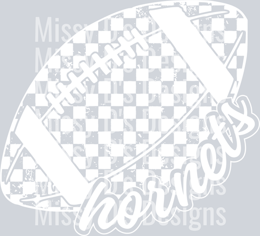 CheckeredFootballHornetsWhite