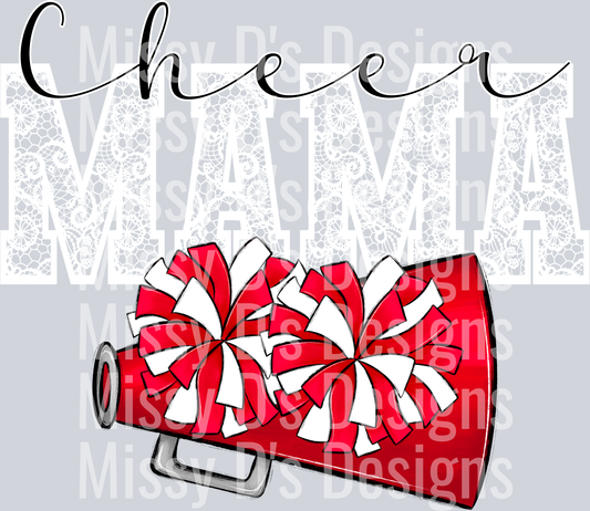 lace cheer mama red