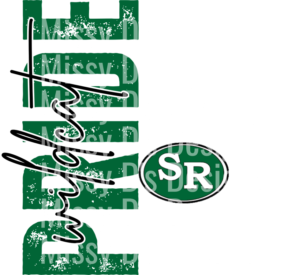 Green Distressed Hustle Text with SR Logo