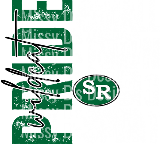 Green Distressed Hustle Text with SR Logo