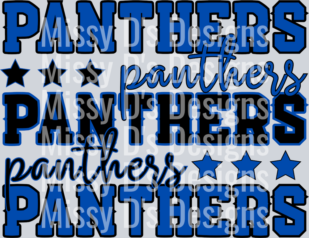 panthers stacked blueblack