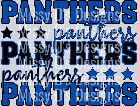 panthers stacked blueblack