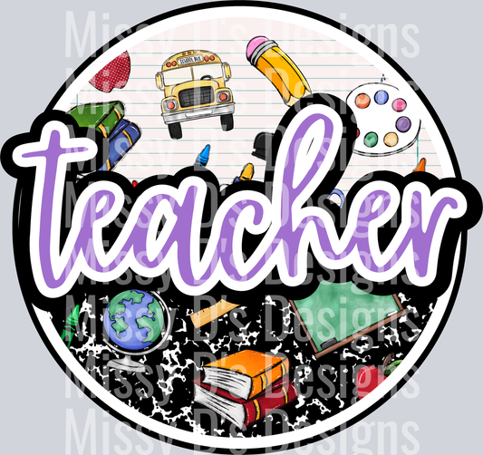 school teacher purple