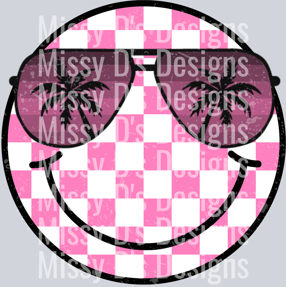 smiley sunglasses pink
