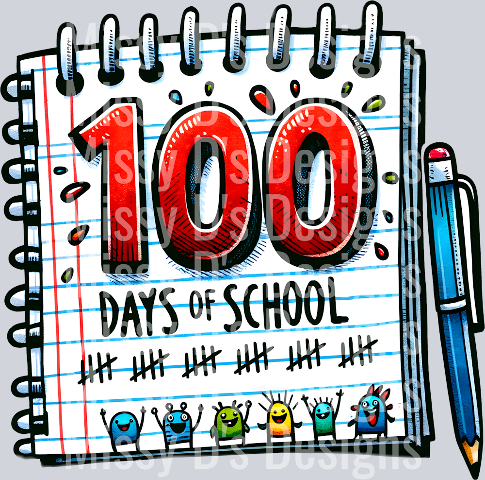 100 days of school spiral notebook
