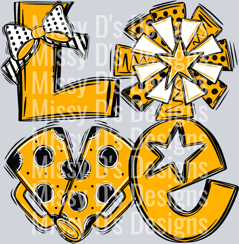 LoveCheerblkyellowgold