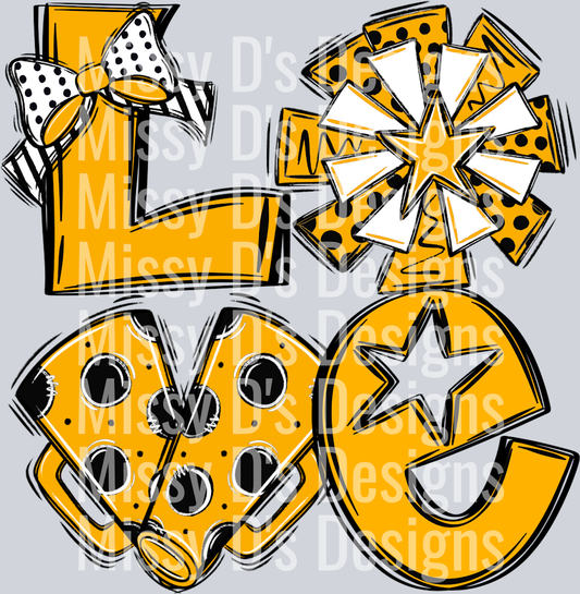 LoveCheerblkyellowgold