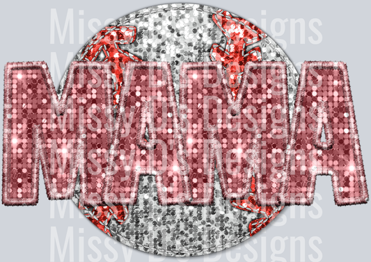 baseball mama light pink