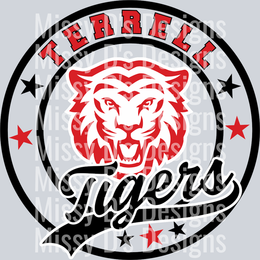 Terrell Tigers Circle Mascot