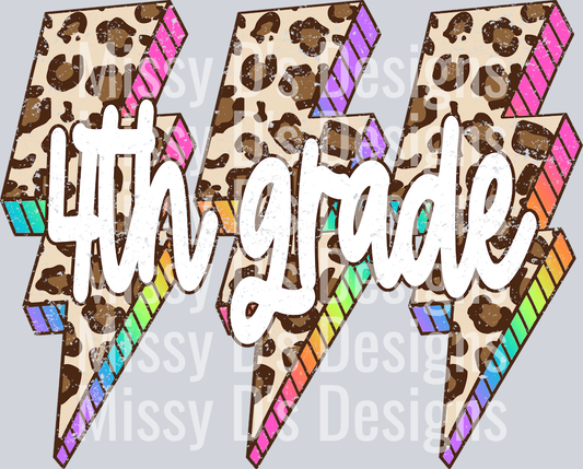 Leopard Lightning Bolt 4th Grade