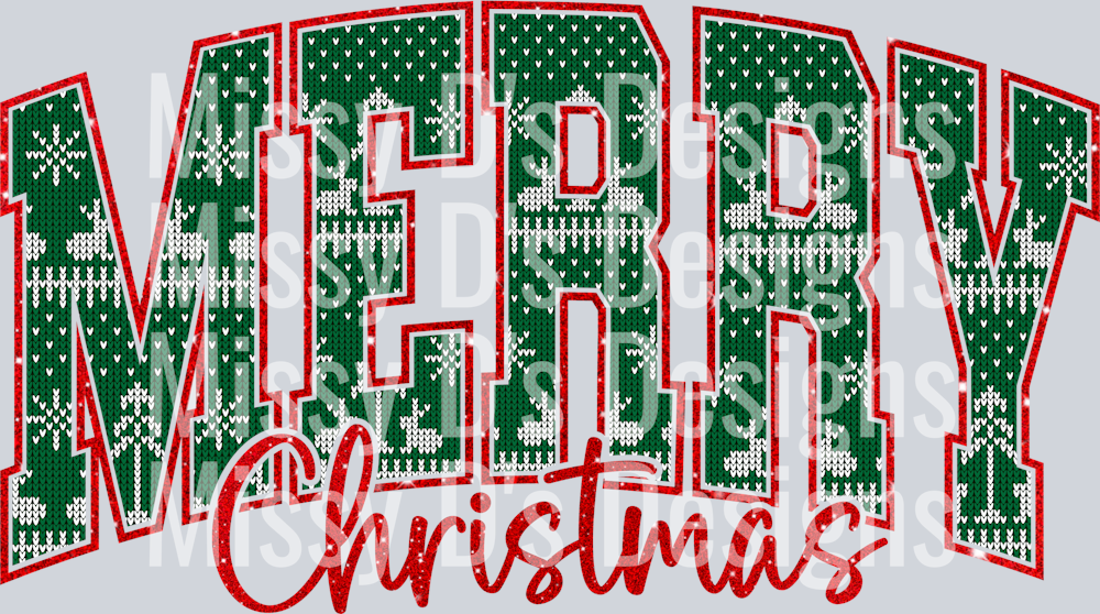 Merry Christmas Green Ugly Sweater 300dpi