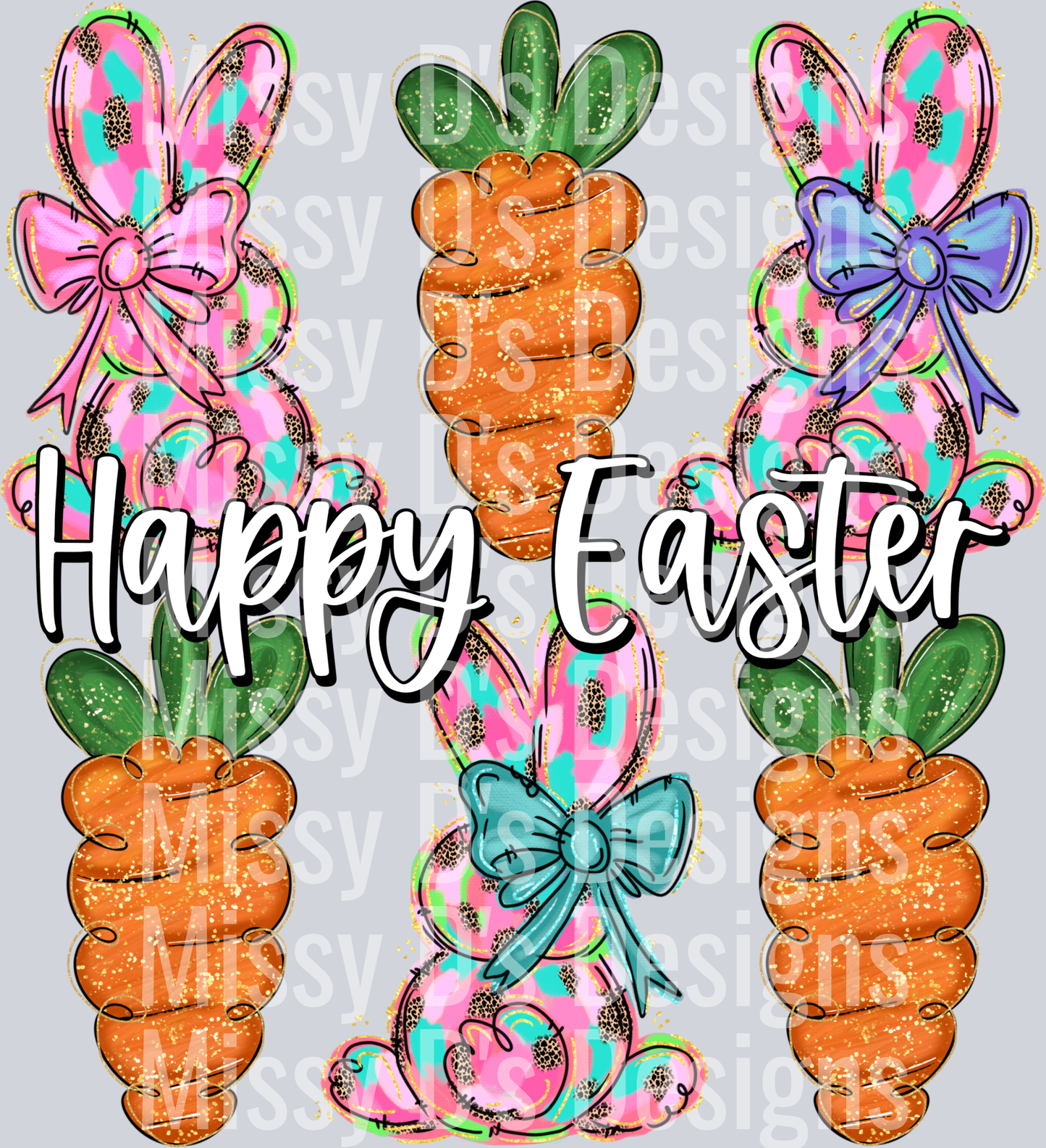 happy easter carrots bunny coquette