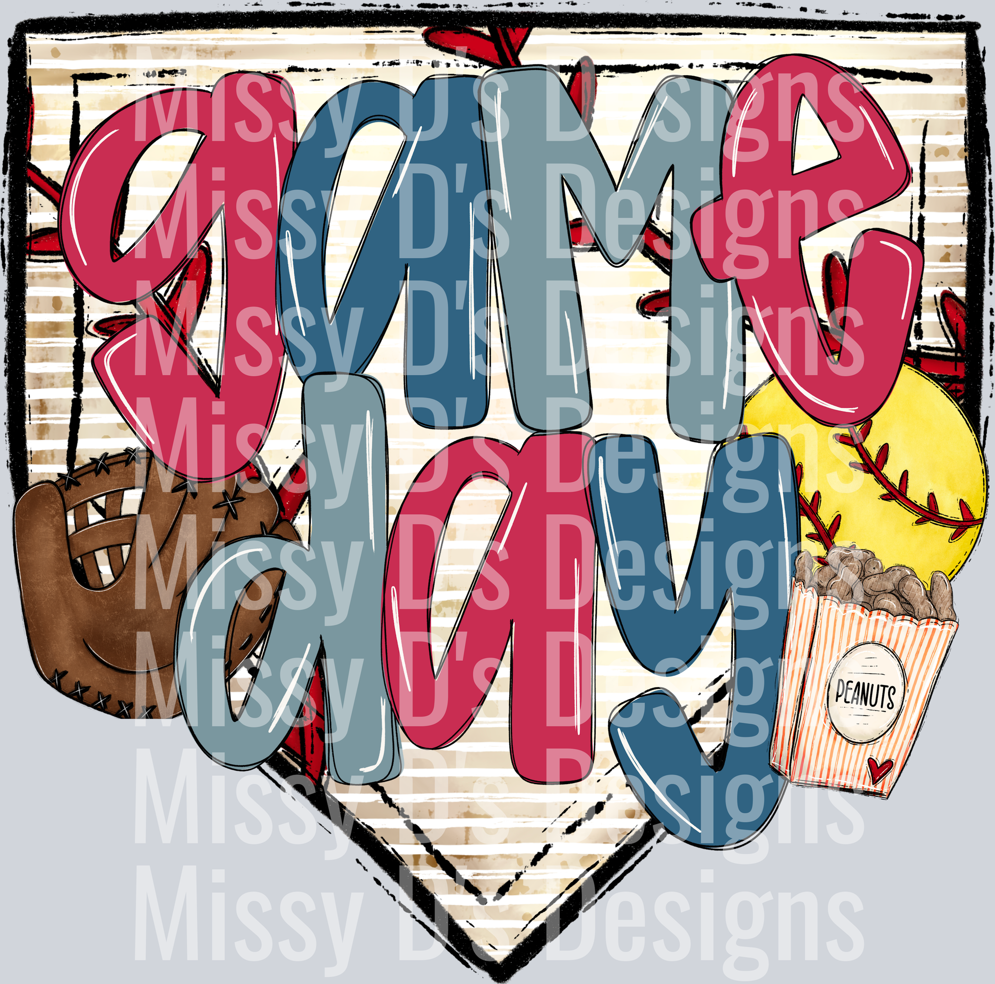 RED BLUE GAME DAY SOFTBALL 4