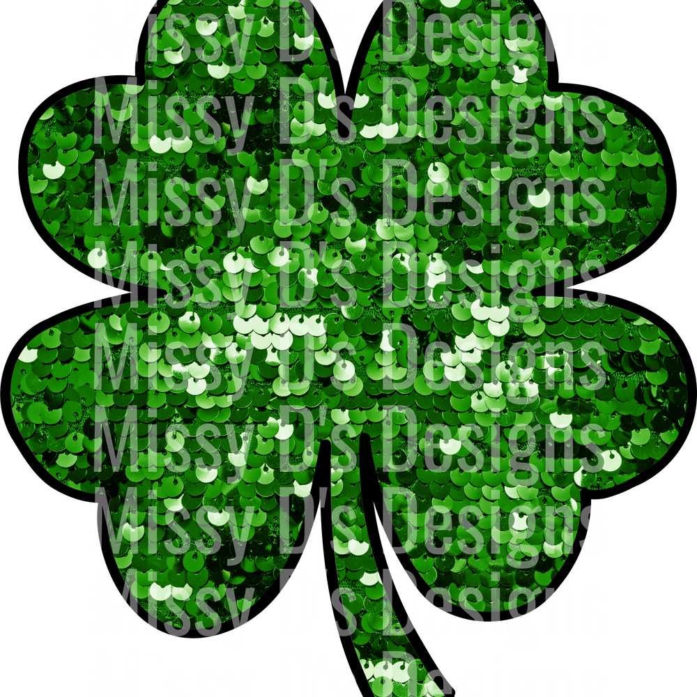 faux glitter clover st patricks day