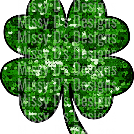 faux glitter clover st patricks day