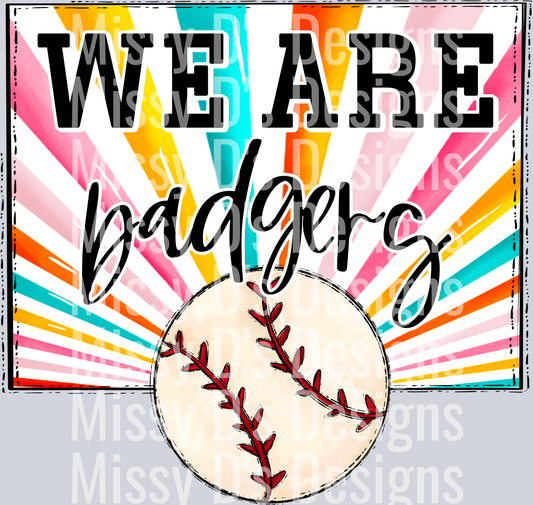 sunburst WE ARE badgers baseball